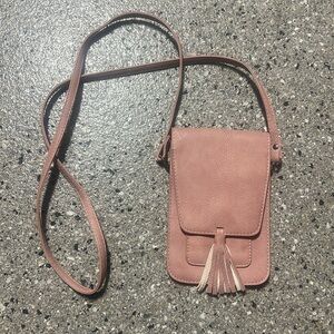 mauve wallet/ cross body purse